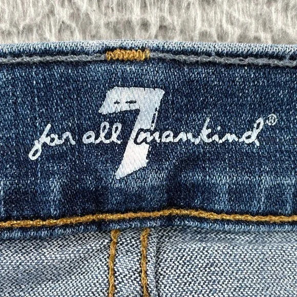 7 For All Mankind Jeans Mens 34 Blue Slimmy Slim Fit Stretch Denim Made in USA - Picture 5 of 10